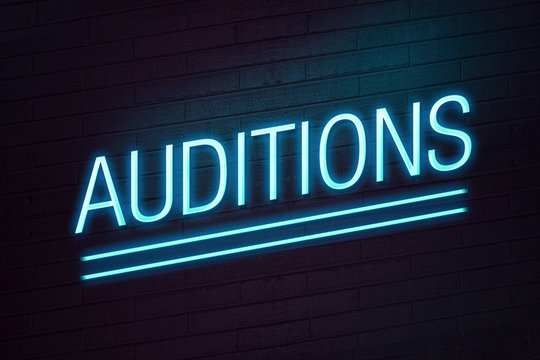 Audition neon sign on wall