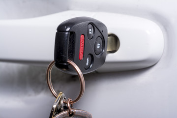 Car door with the key incerted