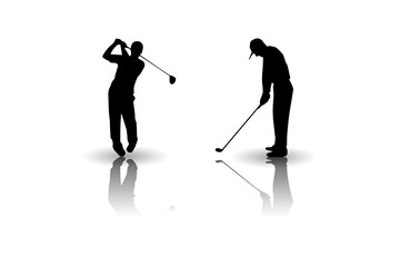 Golf sports Vector silhouette