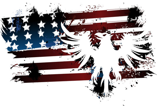 American flag and Eagle grunge