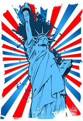 Statue of Liberty grunge background