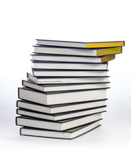 Books stacked in a spiral
