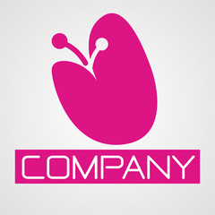 pink flower logo design vector