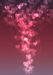 Romance pink heart abstract background