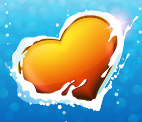 Heart in water
