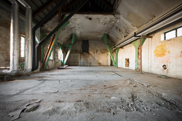 Fototapeta na wymiar Old Abandoned industrial interior