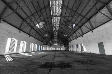 an empty desolate industrial building inside
