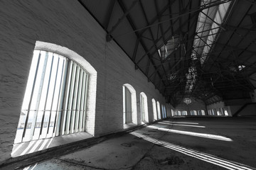 an empty desolate industrial building inside