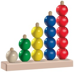 Wooden or plastic five colored vertical abacus toy