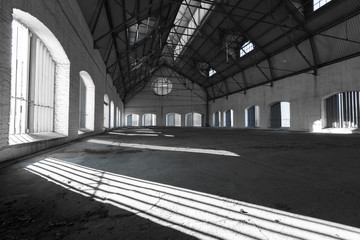an empty desolate industrial building inside