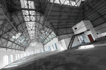 an empty desolate industrial building inside