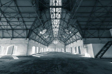 an empty desolate industrial building inside