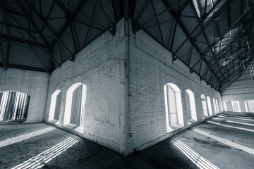 an empty desolate industrial building inside