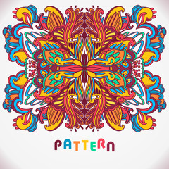 Ornamental abstract round color lace pattern