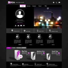 Fototapeta na wymiar black stylish website template for personal portfolio - perfect 