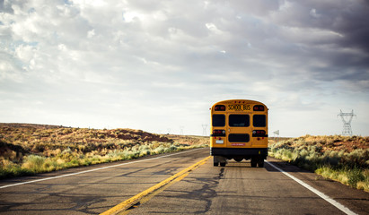 School bus on the road - 61192112