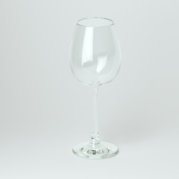 Glass Collection - Chardonnay. On White Background