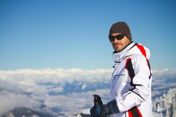 Fototapeta na wymiar skier on mountain