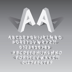 Isometric Font and Numbers, Eps 10 Vector