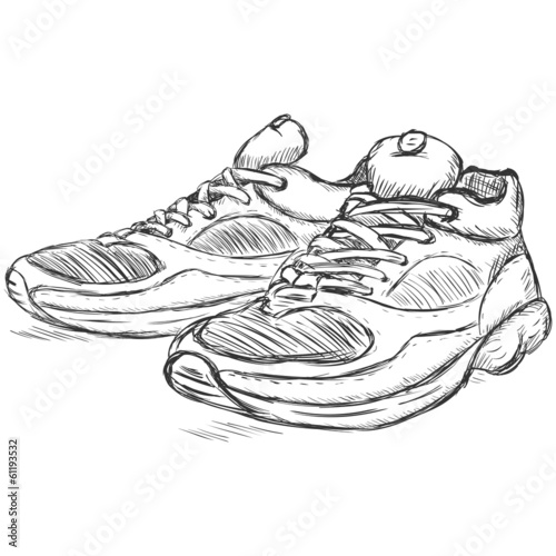 running shoes sketch