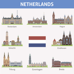 Netherlands. Symbols of cities