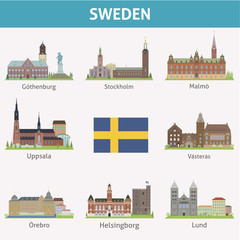 Sweden. Symbols of cities