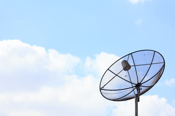 satellite dish with the sky