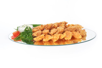 Fried chicken pieces