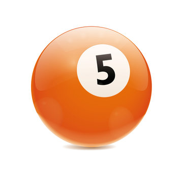 Hyperrealistic Billiard Ball Number 5