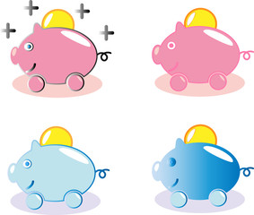 Cartoon pink pig money box