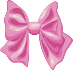 vector pink bow on white background