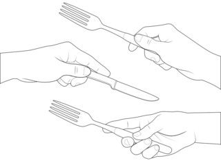 hand set knife and fork