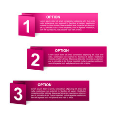 vector pink paper option labels