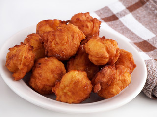Homemade fritters on plate