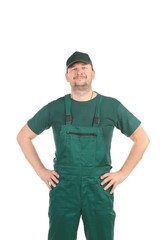 Fototapeta premium Confident worker in overalls.
