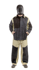 Confident welder in the mask.