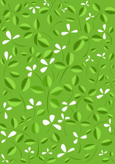 Green leaves and flower vector background