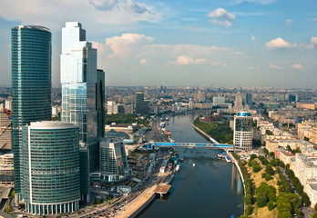 Skyscrapers of Moscow and views of the city