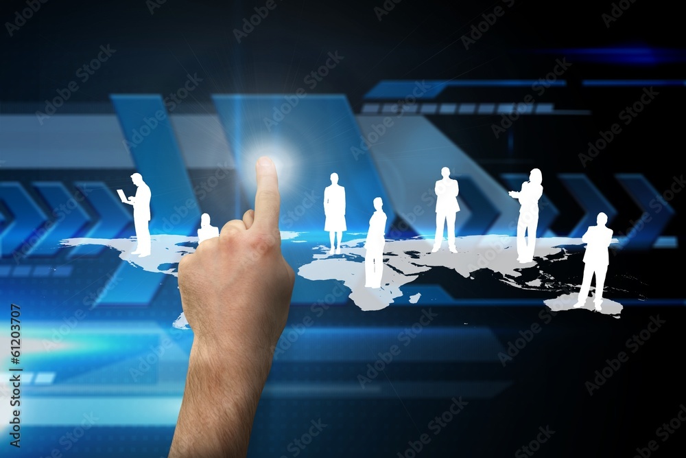 Poster composite image of hand pointing