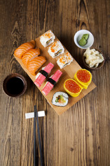 Fototapeta na wymiar Asia and food on sushi