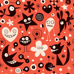 Abstract characters pattern