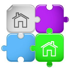 Home. Vector puzzle.
