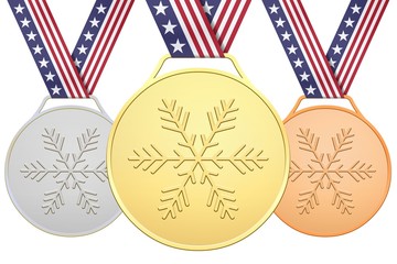 Medals with stars and stripes ribbon