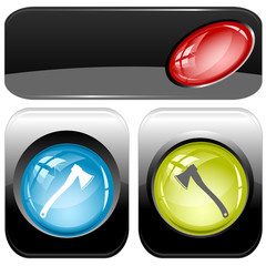 Axe. Vector internet buttons.