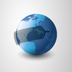 Globe Design with Airplane