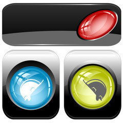 Hard hat. Vector internet buttons.