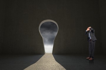 Obraz premium Composite image of shouting businessman