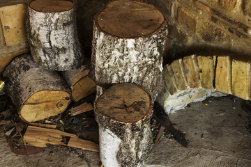 a log of wood in fireplaces