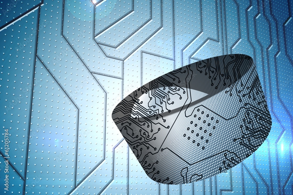 Poster Composite image of circuit board on abstract screen