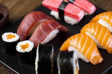 Asia and food on sushi